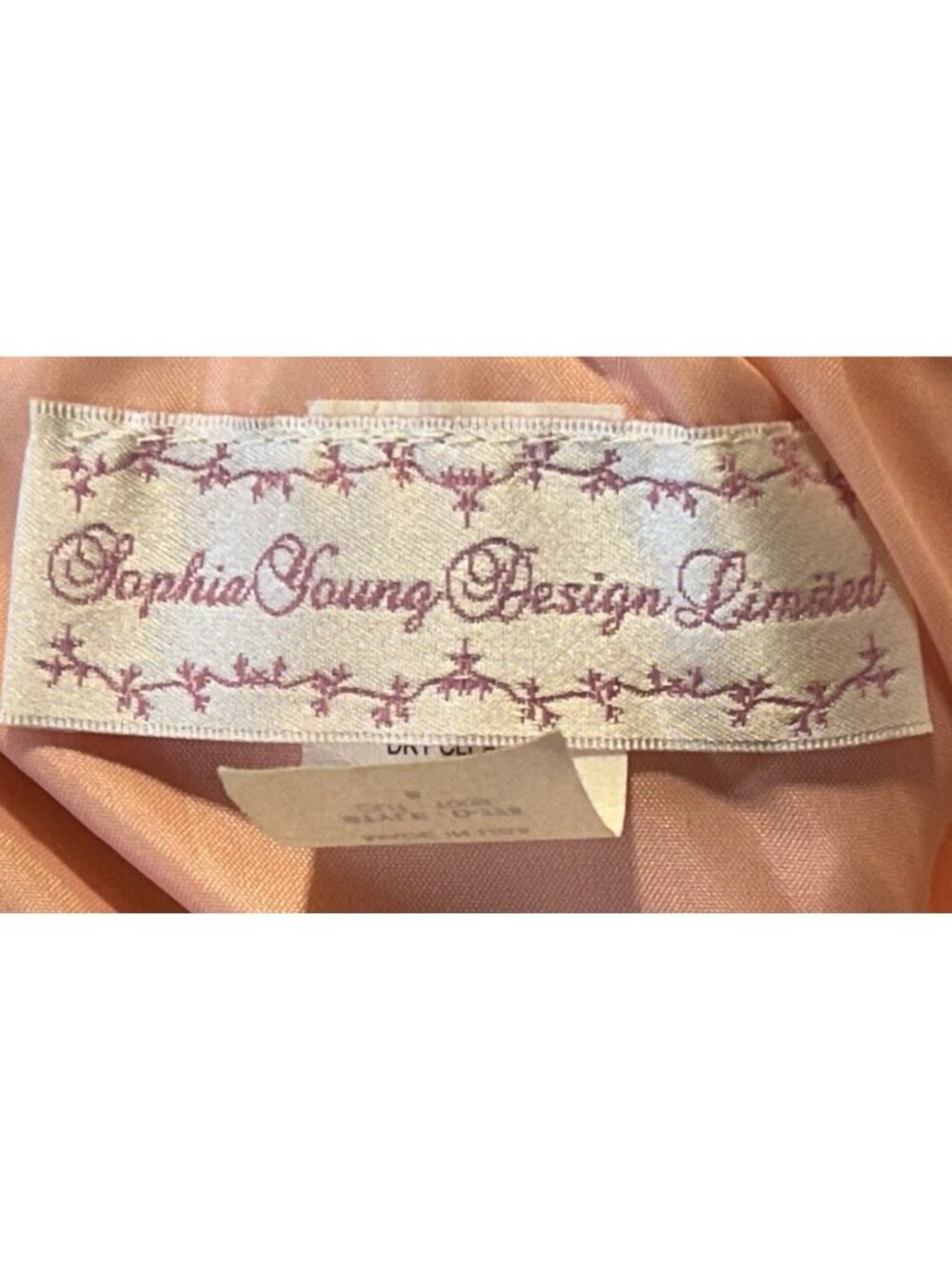 Sophia Young Design Limited Girls Size 8 Tulle Dress With Gold Lace Appliqué & R - Picture 7 of 7